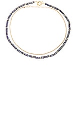 Jordan Road Jewelry Paradis 1 Stack Necklace in 18k Gold Plated Brass & Lapis, view 1, click to view large image.