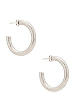Jordan Road Jewelry Medium Cloud Hoop Earrings in 18k Rhodium Plated Brass, view 1, click to view large image.