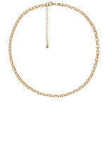 Jordan Road Jewelry Elongated Box Necklace in 18k Gold Plated Brass, view 1, click to view large image.