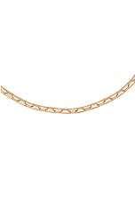 Jordan Road Jewelry Elongated Box Necklace in 18k Gold Plated Brass, view 2, click to view large image.