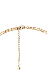 Jordan Road Jewelry Elongated Box Necklace in 18k Gold Plated Brass, view 3, click to view large image.