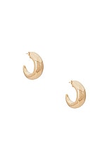 Jordan Road Jewelry Large Moon Hoop Earrings in 18k Gold Filled, view 1, click to view large image.