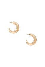 Jordan Road Jewelry Large Moon Hoop Earrings in 18k Gold Filled, view 2, click to view large image.