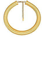 Jordan Road Jewelry Serpent Choker Necklace in 18k Gold Plated Brass, view 1, click to view large image.