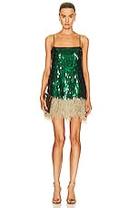 Johanna Ortiz Sequin Mini Dress in Forest, view 1, click to view large image.