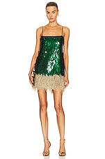 Johanna Ortiz Sequin Mini Dress in Forest, view 4, click to view large image.