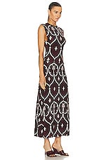Johanna Ortiz Gypsy Heart Ankle Dress in Jewels Burgundy & Ecru, view 2, click to view large image.