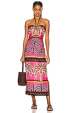 Johanna Ortiz Unexpected Symbolism Ankle Dress in Serengeti Pink, view 1, click to view large image.