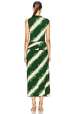 Johanna Ortiz Wrapped In Color Ankle Dress in Green & Ecru, view 4, click to view large image.