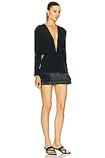 Johanna Ortiz Mojito Nights Mini Dress in Black, view 2, click to view large image.