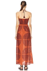Johanna Ortiz Mother Of All Waters Maxi Dress in Mother Boa Pareo Pink & Terracotta, view 3, click to view large image.
