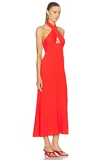 Johanna Ortiz Light Heart Ankle Dress in Fire Red, view 2, click to view large image.