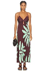 Johanna Ortiz Arizona Moonrise Ankle Dress in Wilderness Wine & Green, view 1, click to view large image.