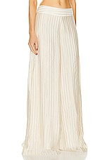 Johanna Ortiz Woven Power Pant in Stripes Ecru & Silver, view 2, click to view large image.