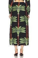 Johanna Ortiz Tribal Tropical Wrap Skirt in Cuba Black & Green, view 3, click to view large image.