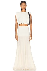 Johanna Ortiz Light And Sound Ankle Skirt in Ecru, view 4, click to view large image.