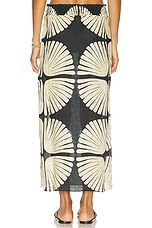 Johanna Ortiz Aura Amazonica Ankle Skirt in Mother Boa Pareo Ecru & Black, view 4, click to view large image.