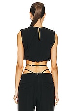 Johanna Ortiz Keyhole Crop Top in Black, view 3, click to view large image.
