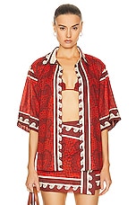 Johanna Ortiz Situation Shirt in Paisley Red & Ecru, view 1, click to view large image.