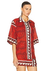 Johanna Ortiz Situation Shirt in Paisley Red & Ecru, view 2, click to view large image.
