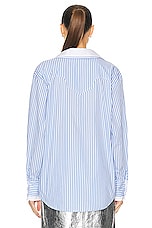 Johanna Ortiz Presencia Masculina Shirt in Off White & Blue, view 3, click to view large image.