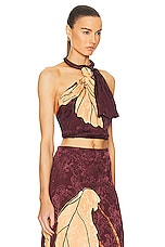 Johanna Ortiz Rooftop Serenade Top in Florals Hibiscus Wine, view 2, click to view large image.