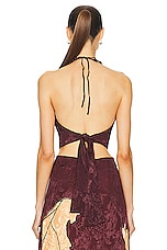 Johanna Ortiz Rooftop Serenade Top in Florals Hibiscus Wine, view 4, click to view large image.