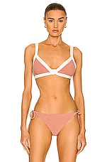 Johanna Ortiz Little Shore Bikini Top in Pale Rose, view 1, click to view large image.