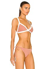 Johanna Ortiz Little Shore Bikini Top in Pale Rose, view 2, click to view large image.
