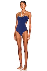 Johanna Ortiz Barrier Reef One Piece Swimsuit in Mykonos Blue, view 1, click to view large image.