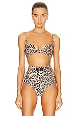 Johanna Ortiz Mirame Bikini Top in Leopard, view 1, click to view large image.