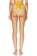 Johanna Ortiz Cumbi Bikini Bottom in Andean Yellow, Ecru, & Wood, view 3, click to view large image.