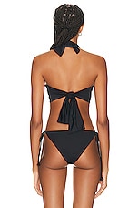 Johanna Ortiz Chilled Vibe Bikini Top in Black & Ecru, view 3, click to view large image.