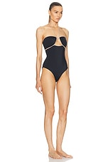 Johanna Ortiz Ashaninka One Piece Swimsuit in Black & Nude, view 2, click to view large image.