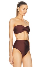 Johanna Ortiz Tangarana Bikini Top in Dark Chocolate, view 2, click to view large image.