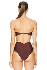 Johanna Ortiz Tangarana Bikini Top in Dark Chocolate, view 3, click to view large image.