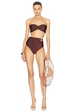 Johanna Ortiz Tangarana Bikini Top in Dark Chocolate, view 4, click to view large image.