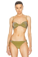Johanna Ortiz Heliconia Bikini Top in Rainforest Green, view 1, click to view large image.