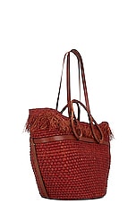 Johanna Ortiz Tropical Enclave Beach Bag in Brown Sienna, view 4, click to view large image.