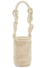 Johanna Ortiz Counting Threads Mochila Bag in Gold & Ecru, view 3, click to view large image.