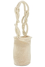 Johanna Ortiz Counting Threads Mochila Bag in Gold & Ecru, view 4, click to view large image.