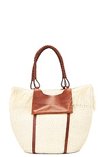 Johanna Ortiz Telling Stories Beach Bag in Ecru & Cacao, view 3, click to view large image.