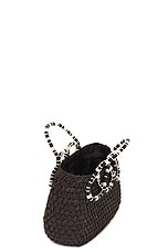 Johanna Ortiz Small Villages Mini Bucket Bag in Black & Ecru, view 6, click to view large image.