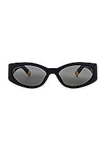 JACQUEMUS Les Lunettes Ovalo in Black, view 1, click to view large image.