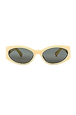JACQUEMUS Les Lunettes Ovalo in Pale Yellow, view 1, click to view large image.
