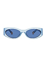 JACQUEMUS Les Lunettes Ovalo in Light Blue, view 1, click to view large image.
