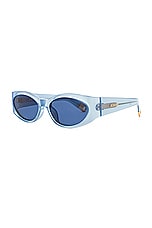 JACQUEMUS Les Lunettes Ovalo in Light Blue, view 2, click to view large image.