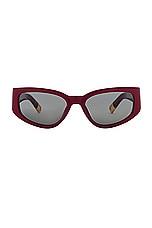 JACQUEMUS Les Lunettes Gala in Burgundy, view 1, click to view large image.