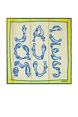 JACQUEMUS Le Bandana Pesco in Print Capri Fish Yellow, view 2, click to view large image.