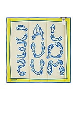 JACQUEMUS Le Bandana Pesco in Print Capri Fish Yellow, view 3, click to view large image.